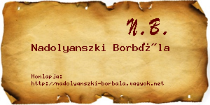 Nadolyanszki Borbála névjegykártya
