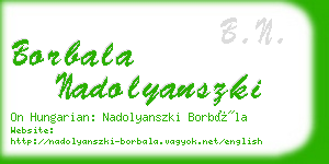 borbala nadolyanszki business card